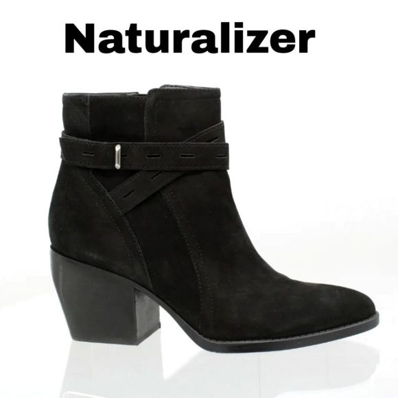 NEW Naturalizer Womens Black Fashion LEATHER Boots Size 8.5 (Wide) Fenya - Picture 1 of 7